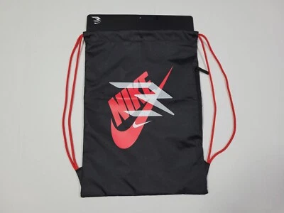 NIKE Gym Drawstring Sack bag With Zip Pocket Racer Pink Unisex Black - Image 1 of 4