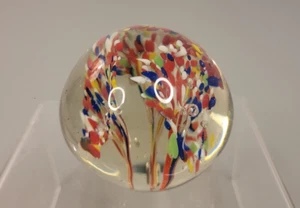 Vintage Glas Briefbeschwerer Multicolor Feuerwerk Konfetti 2" - Bild 1 von 6