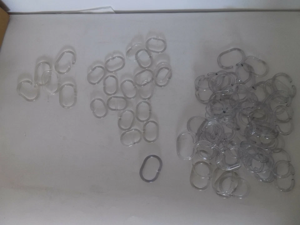 SPIRELLA LOTTO DI 80  ANELLO ANELLI TRASPARENTI  PER TENDA DOCCIA DA BAGNO  Foto 1 de 4