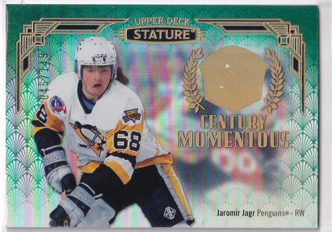 20/21 UD STATURE JAROMIR JAGR CENTURY MOMENTOUS GREEN INSERT /149 #19