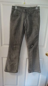 Farlow Jeans Light Gray Denim Pants Stretch Low Rise Boot Cut Size 0 Distressed - Imagen 1 de 9