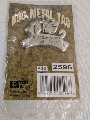Targhetta per cani angelo custode in metallo di Giftco, Inc. NUOVA - Immagine 1 di 4