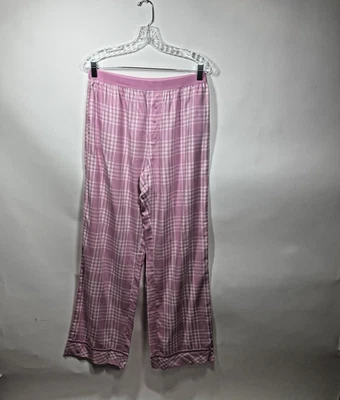 Розовые женские пижамные брюки Victoria's Secret розовые белые клетчатые размер средний - Изображение 1 из 4