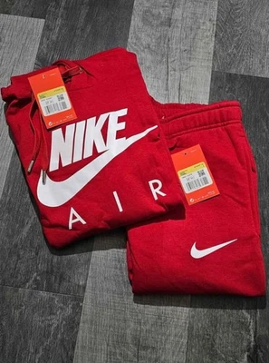  Nike Air Tracksuit Hoodie + Pants Red Men's With White Print (Small) NWT - Image 1 of 4