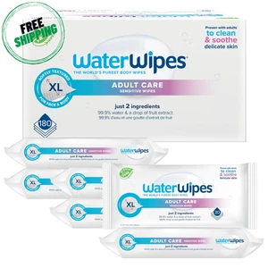 Pflegetücher für Erwachsene, extra groß 99,9% Wasserbasis, für empfindliche Haut, 180 Ct x 6 - Bild 1 von 6