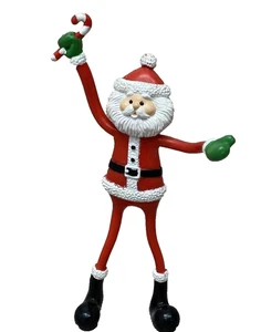 Vintage Bendable Toy Russ Christmas Santa w/Candy Cane Rubber Fun for Holidays - Picture 1 of 5