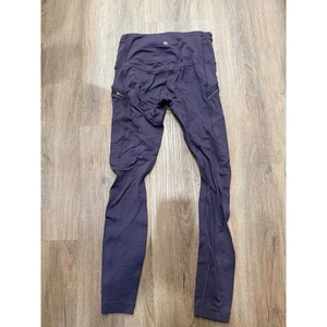 Lululemon Leggings hoher Bund Tasche Größe 6 lila Reißverschlusstaschen Athleisure - Bild 1 von 10