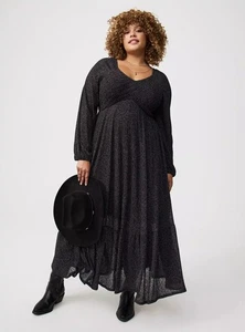 TORRID gesmoktes Maxikleid grau Damast Neu mit Etikett Neu 3X - Bild 1 von 15
