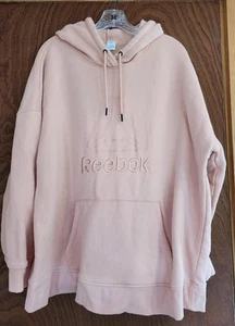 Women' Reebok Hoodie with Pocket Dusty Coral Plus Size XXXL Pullover Pink - Picture 1 of 5