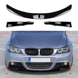 Car Front Spoiler Lip Splitter For BMW 3 Series E90 E91 LCI M Sport 09-12 Black - Picture 1 of 10