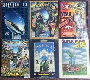 Super Bowl Magazines-lot Of 6 Vintage Mags - Super Bowls 12,21,22,24,32,33 - Picture 1 of 7