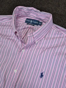Polo Ralph Lauren Button Down Langarm Gr. 16 34/35 Rosa Streifen Classic Fit - Bild 1 von 7