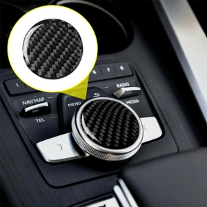 For 2014-2018 Audi A3 8V Real Carbon Fiber Center Console Knob Trim Covers - Picture 1 of 12