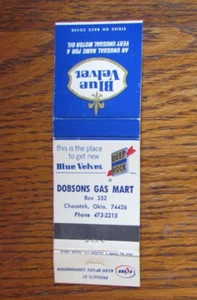 DEEP ROCK GAS STATION MATCHBOOK COVER: CHECOTAH, OKLAHOMA EMPTY MATCHCOVER -B28 - Picture 1 of 2