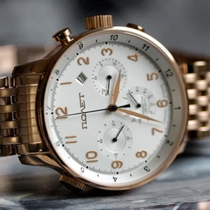 POLJOT Journey 31681 Rotgold Chronograph russische Uhr 24 std. Komplikation - Zdjęcie 1 z 8