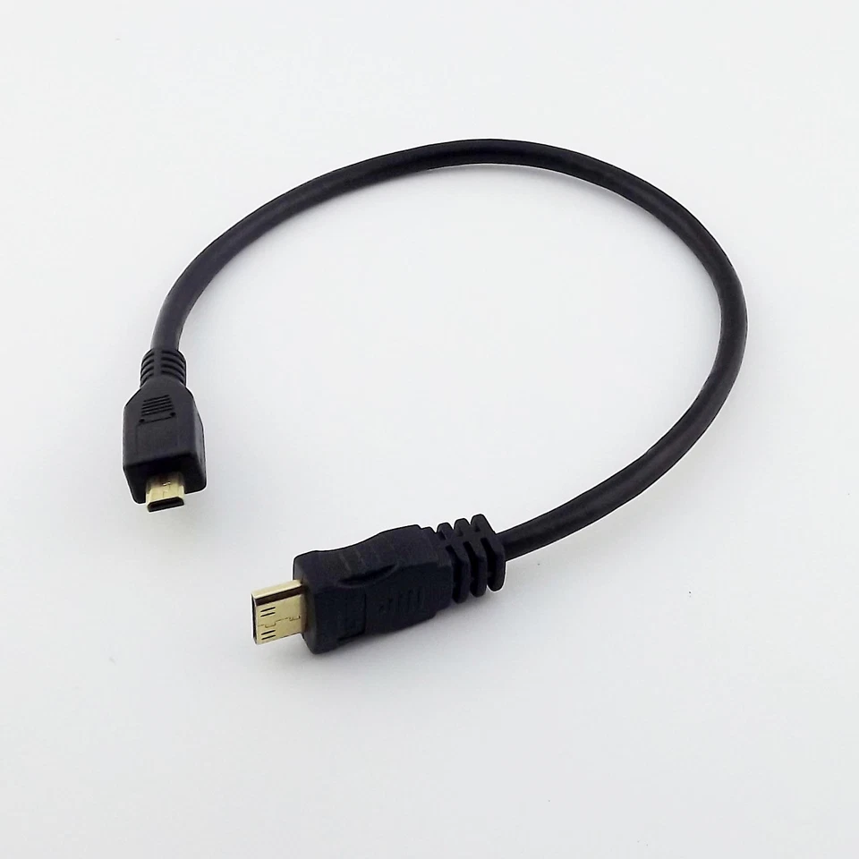 HDMI 1.4 Mini Male to Micro HDMI Type D Male Video Data Adaptor Cable 1080P 1FT - Image 1 of 1