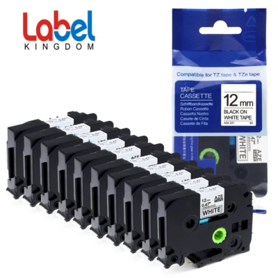 LABLEKINGDOM 10Pk Compatible Label Maker Tape 12mm for Brother P-Touch TZ-231 TZe-231 PT-D210