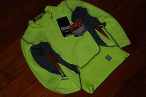 NEW Boy's Nike Pro Combat Hyperwarm DriFit Max Yellow Voit Shirt (Small) - Picture 1 of 6
