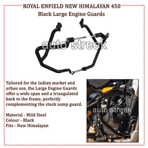Royal Enfield New Himalayan 450 Black Large Engine Guard - Picture 1 of 7