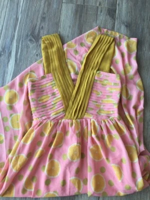 168. RARE Dear Creatures Anthropologie Cross My Heart pink lemonade dress S New - Image 1 of 4