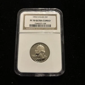 1992-S Clad Washington Quarter NGC PF 70 ULTRA CAMEO - Picture 1 of 15