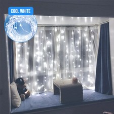 Window Curtain Icicle Lights String Fairy 300LED Wedding Party Home Garden 3x3 M