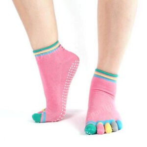 Yoga Socks Non Slip Pilates Massage 5 Toe Socks with Grip Exercise Gym Big Range