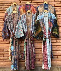 25 Pcs Summer Wear Sari Silk Kimono Woman's Clothing Beach Wear Long Kimono - Picture 1 of 6