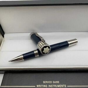 Luxury Great Character Twain Series Blue Color+Silver Clip 0.7mm Rollerball Pen