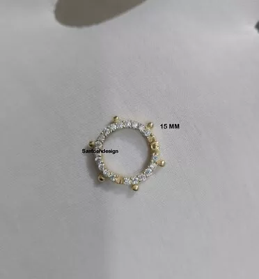 Beautiful Round Diamond Silver Enhancer Lock,Handmade Clasp Jewelry,Gift - Image 1 of 2