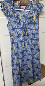 Lilly Pulitzer Sullivan Worth Blue Pressed Butterfly Print Cotton Dress XS - Picture 1 of 6