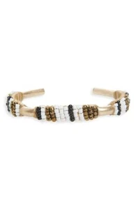 Nordstrom Treasure & Bond Women's Beaded Cuff Bracelet NWT 45 Black White - Picture 1 of 3