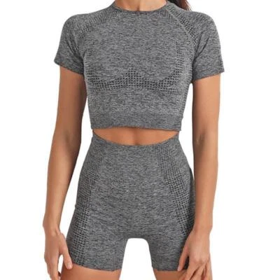 Conjuntos curtos femininos de ginástica fitness shorts esportivos roupas esportivas treino - Imagem 1 de 4