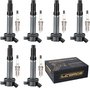 Set of 6 Ignition Coil Pack and Spark Plugs Fits for 3.0 V6 2006-2009 Ford Fusio - Picture 1 of 7