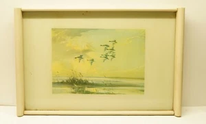 Vintage Wooden Serving Tray Food Drink Print Painted Glass Collectable Used  - Picture 1 of 6