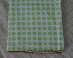 Swaddle Designs Baby Blanket Green White Polka Dot Circle Star Flannel Brown - Picture 1 of 8
