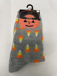 FUNKY SOCKS Kids HALLOWEEN Gray Candy Corn Graphic 10-4 Socks - Picture 1 of 12