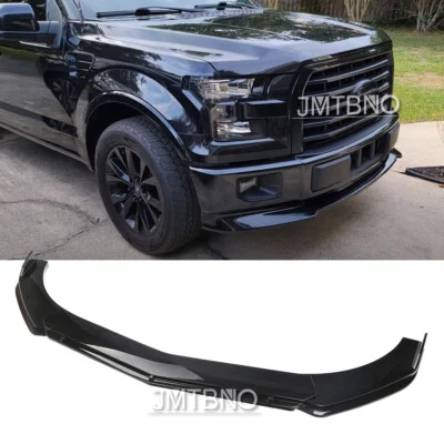 For Ford F150 F-150 Truck Car Front Bumper Lip Spoiler Splitter Kit Gloss Black - Image 1 of 4