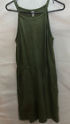 Aventura Women's Marilee Organic Cotton Blend Sleeveless Dress Green L Tank Pock