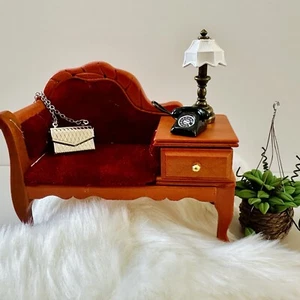 1:12 Scale Miniature Dollhouse Furniture Set – Living Room Sofa with Drawer - Picture 1 of 12