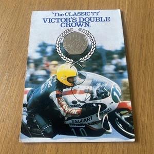 1981 Isle of Man TT Joey Dunlop Victors Double Crown 50p Coin UNC (26304) - Picture 1 of 5