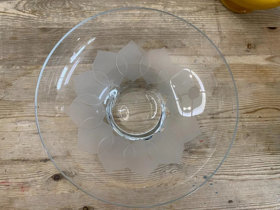 Cuenco de vidrio vintage Rosenthal Studio Line Lotus de 7 3/4" de diámetro firmado usado en excelente estado Foto 1 de 1