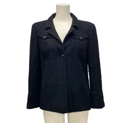 Auténtica chaqueta para mujer CHANEL - P24331 de lana negra, nailon Foto 1 de 4