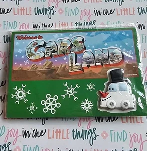 Disney Seasons Speedings Snowy Greeting Card and Pin Set Welcome to Cars Land - Picture 1 of 1
