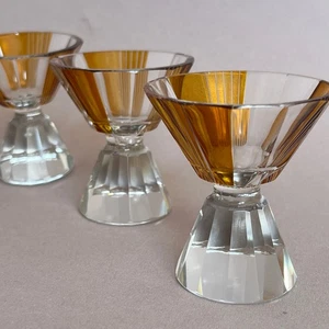 5 alte Likörgläser Art Deco mit Schliff 2-farbig - Bild 1 von 7