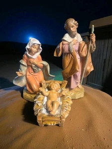 Set 4pz Natività Sacra Famiglia Natale Vintage Fontanini Italia Decorazione Religiosa 1991 - Foto 1 di 15