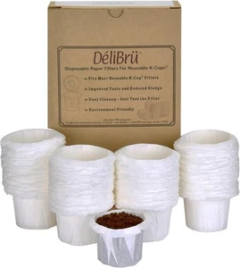Delibru K Cup Einweg Papierfilter 300 Stück passend für alle 300 Stück (weiß) - Bild 1 von 7