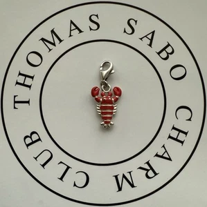 Thomas Sabo Sterling Silver 925 Red Enamel 3D Lobster Charm Pendant - Picture 1 of 8