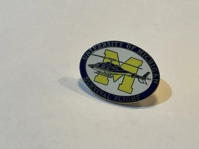Vintage University Of Michigan Wolverines Survival Flight Helicopter Pin - Image 1 of 2