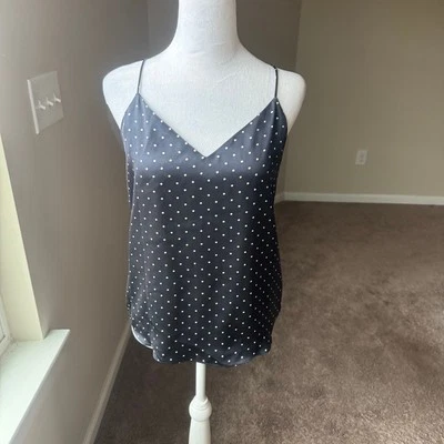 NWT $98 Brooks Brothers Red Fleece Women's Silk Tank Top XS Blue Polka Dot Y2K - Image 1 of 4